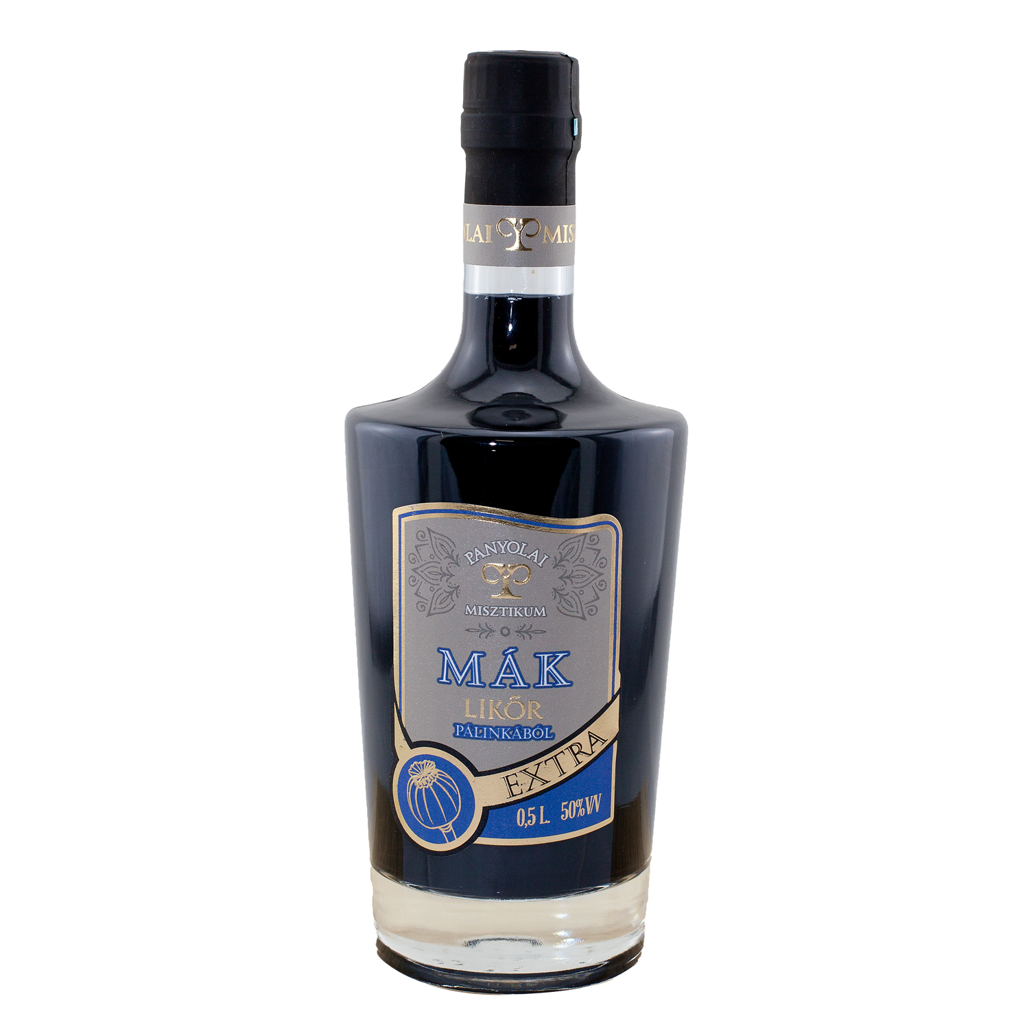 Panyolai Mystic Mohnlikör Mak Extra / Misztikum Máklikőr, 50% Vol. 0,5 ltr.