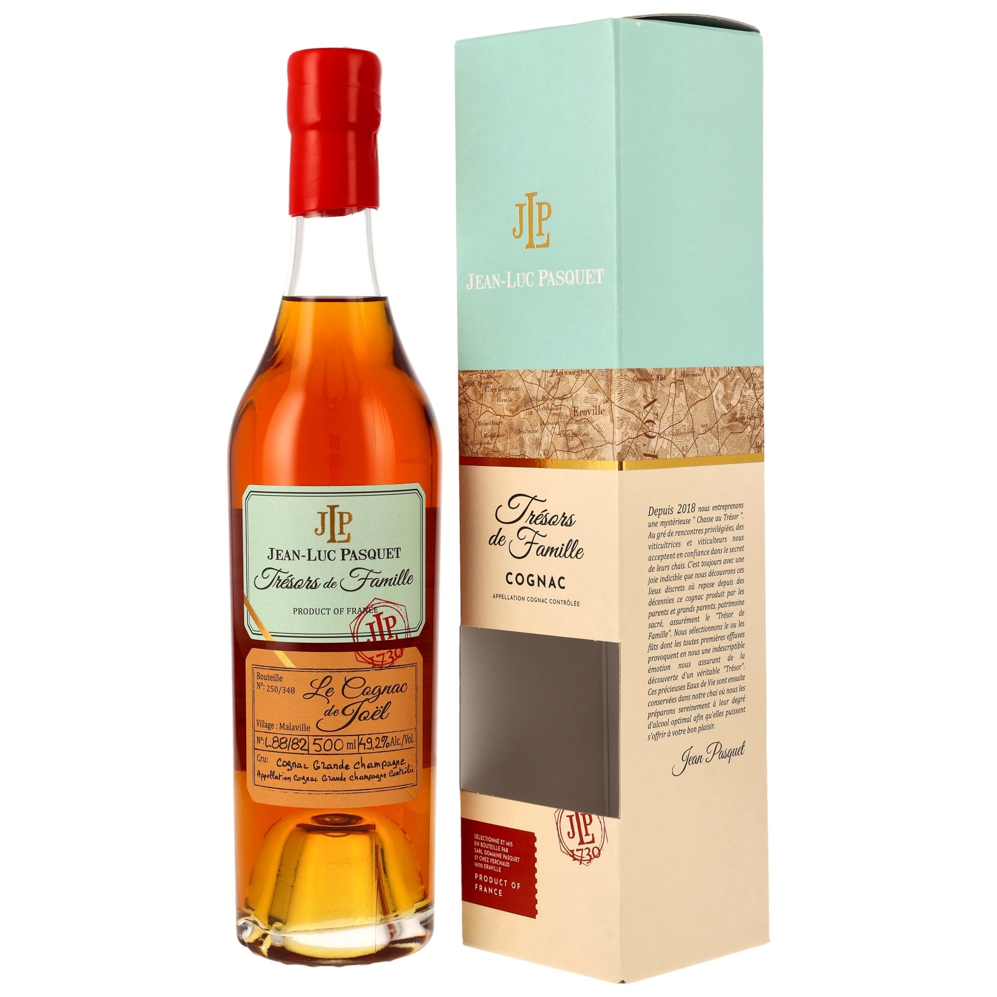 Jean-Luc Pasquet Le Cognac de Joël Grande Champagne L.88/82 Trésors de Famille 49,2% Vol. 0,5l