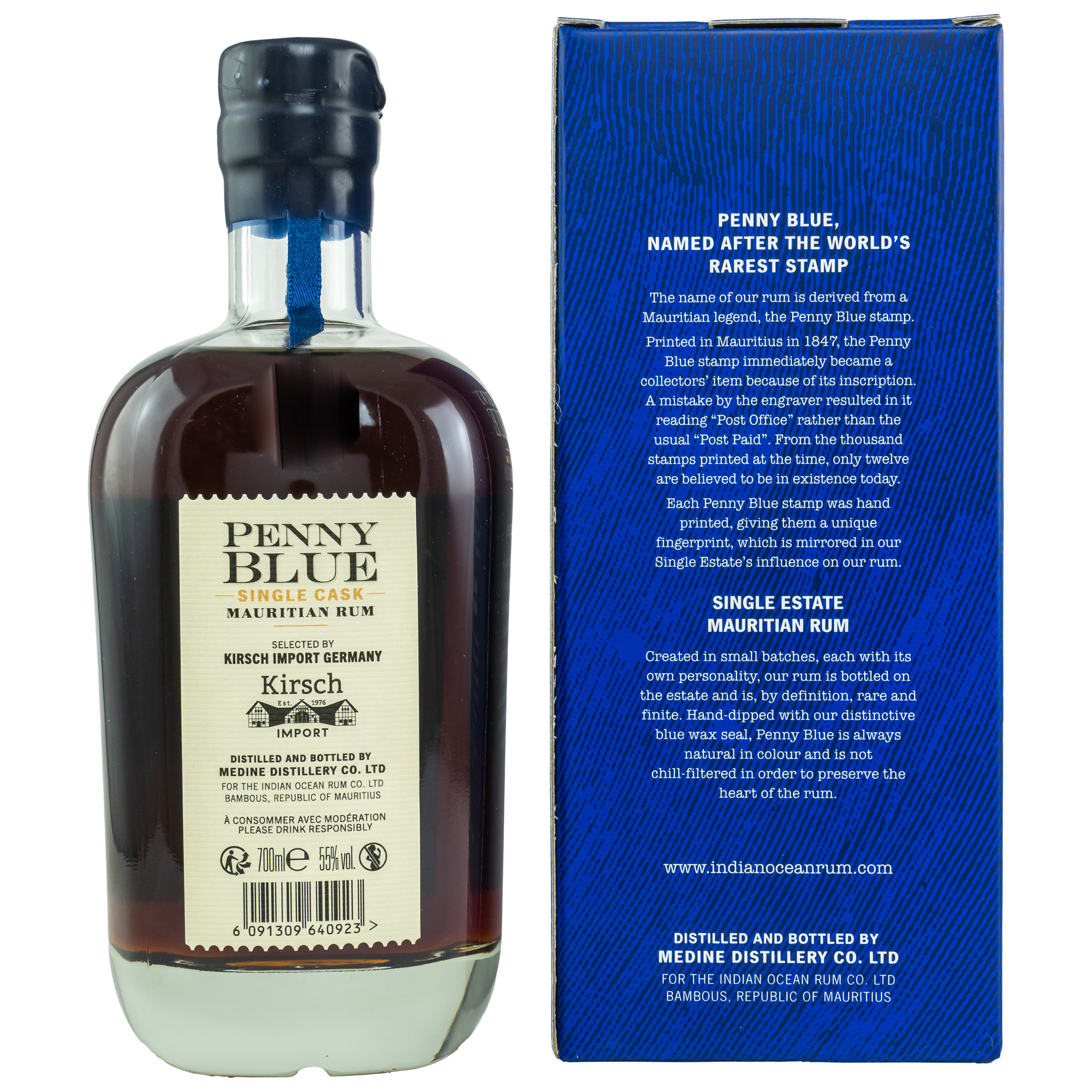 Penny Blue Single Cask Rum / Fass Nr. 238 / 55%Vol. 0,7l / Medine Distillery Mauritius 