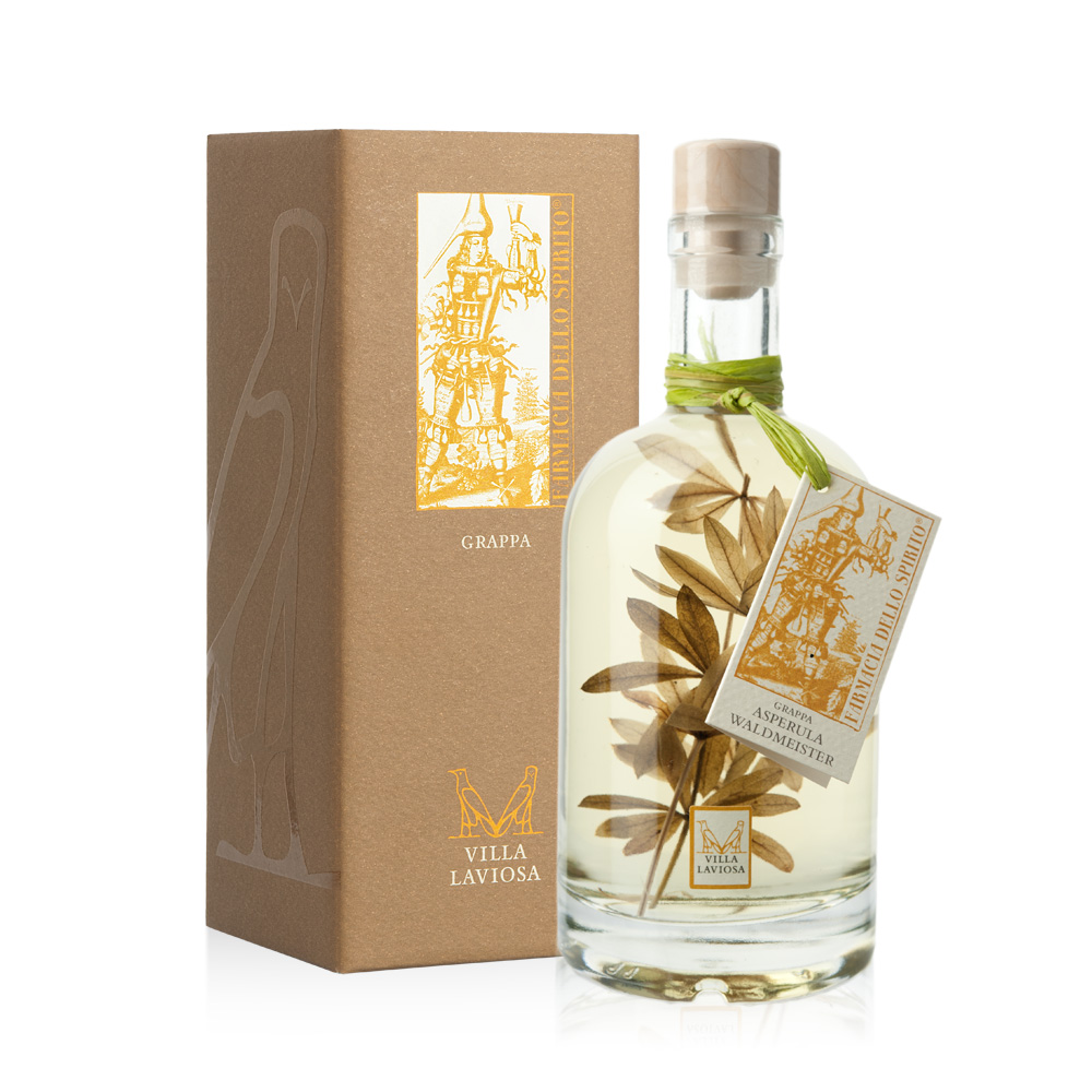 Villa Laviosa Grappa Waldmeister / 40% Vol. 0,5 ltr. / Geschenkpack