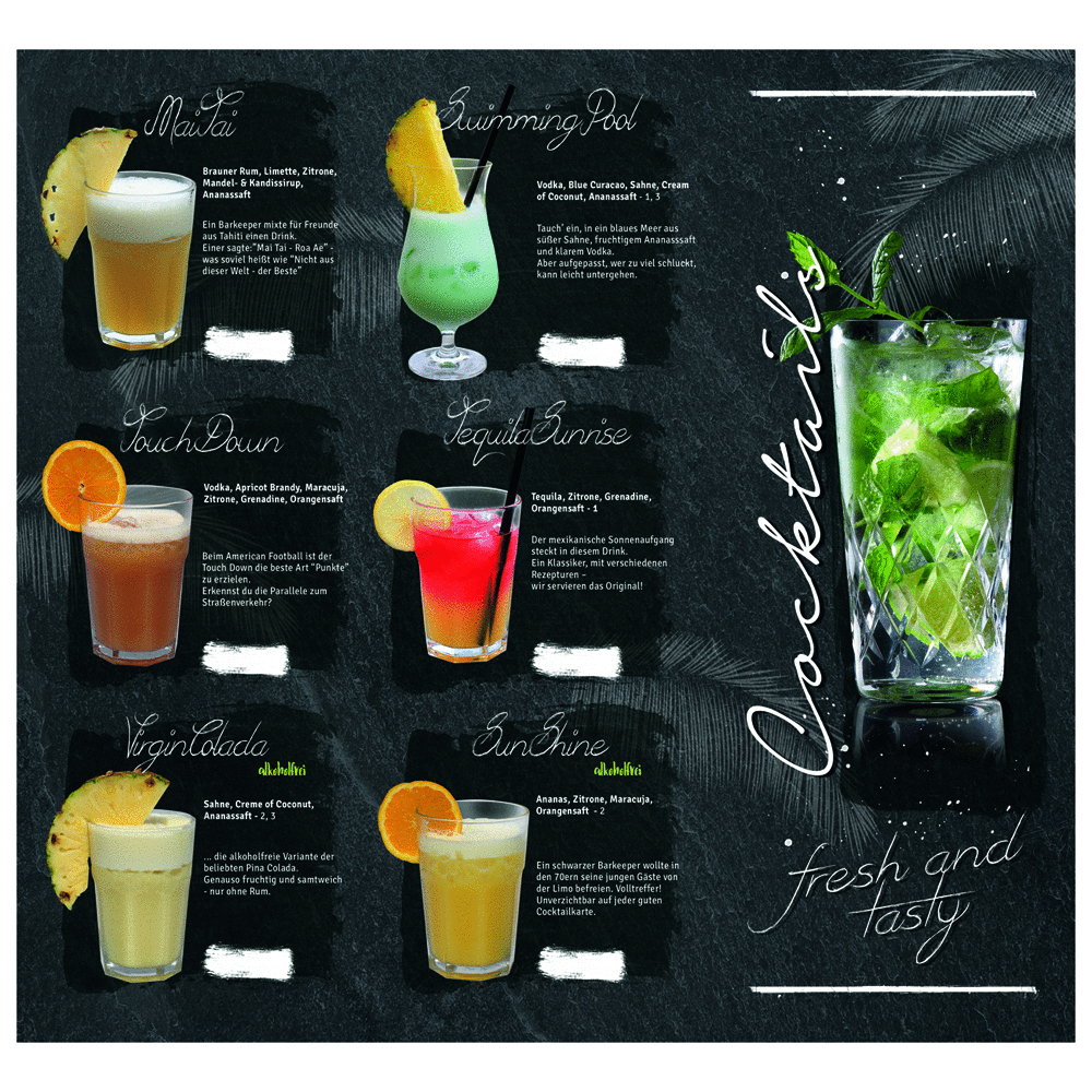 easy drinks Gastro Cocktail Starter Set  mit 13 Sorten - Shaker Gelb oder Schwarz