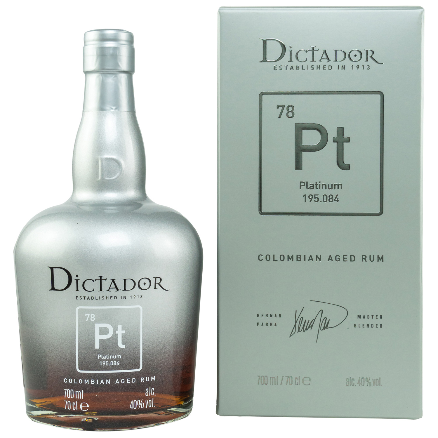 Dictador Rum Pt Platinum, 40% Vol. 0,7 ltr.