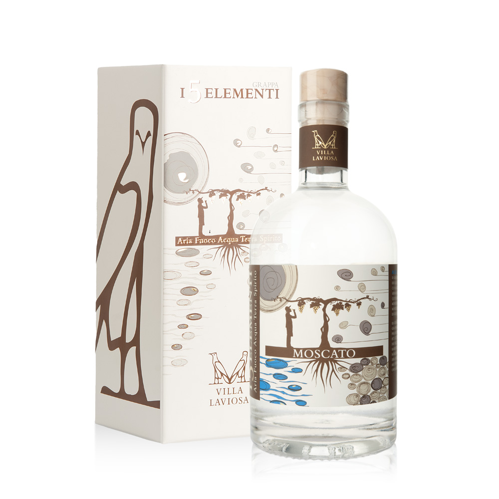 Villa Laviosa Grappa 5 Elemente - Moscato, 43% Vol. 0,5 ltr.