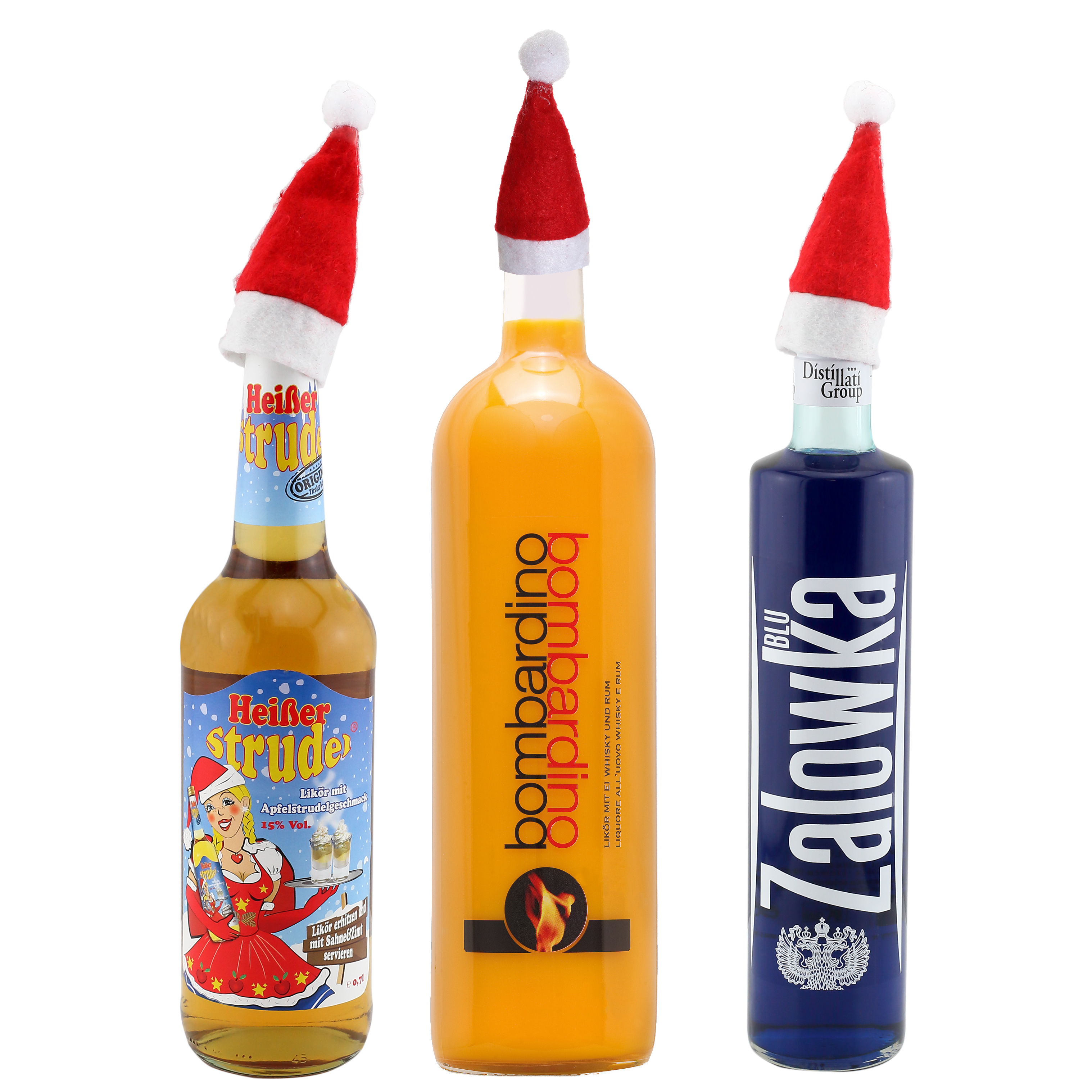 Weihnachts / Nikolaus Mütze aus Filz für Flaschen