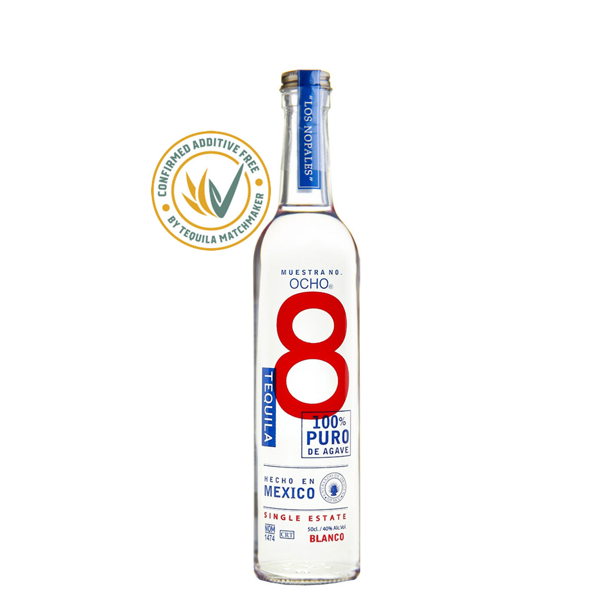 Tequila Ocho Blanco 100% Agave, 40% Vol. 0,5 ltr. 